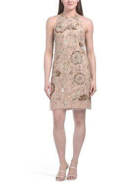 AIDAN MATTOX Sleeveless Embellished Mini Dress